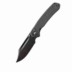 CJRB  Silver Bowie Pyrite Stonewash Folding Knife