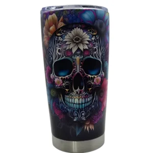 Floral Skull Reusable Tumbler