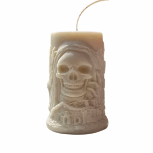 Smiling Skull Specter Pillar Candle