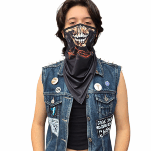 Red Flame Skull Unisex Face Mask W/ Ear Loops