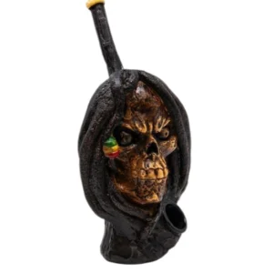 Gold Skull PolyResin Pipe (Bong)