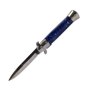 Blue Sapphire Marble Effect Foldable Pocket Knife