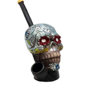 Silver Skull Poyresin Pipe
