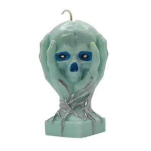 Hands Holding Skull Head Soywax Candle