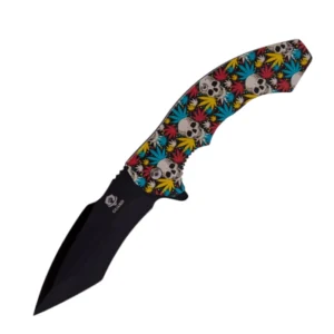 Grin & Bloom Skull Garden Folding Pocket Knife