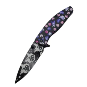 Pink & Purple Cat Folding Pocket Knife