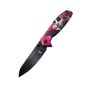 7.5" Red Graphic Folding Pocket Knife