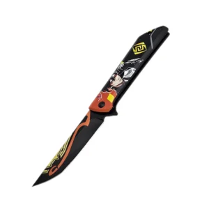 8" Orange & Black Folding Pocket Knife