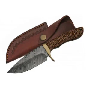 9" True Damascus ( 256 Layer) Knife w/ Celtic Knotwork Handle