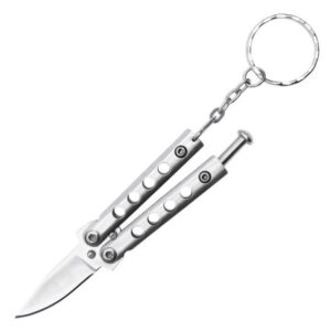 Chrome Micro Butterfly Knife Keychain  ( Handy & Stylish)