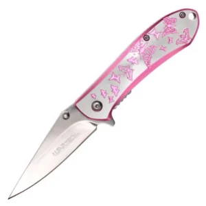 Stunning Pink Butterflies Folding Pocket Knife