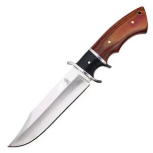 11" Hunting Knife w/ Black & Wood Handle (Quality)