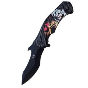 Gambling Skull Folding Pocket Knife