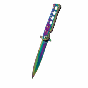 Rainbow Cyclone Stilleto Folding Pocket Knife