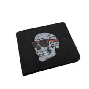 Smiling Skull Slim Faux Leather Wallet