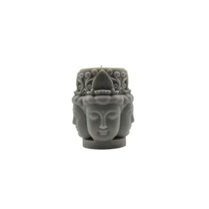 4 Buddha Head  Pillar Candle