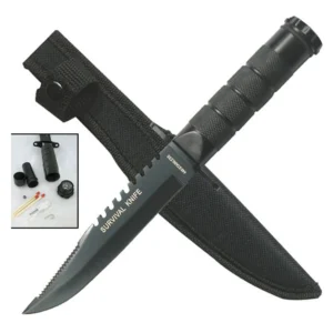 Black Survival Fixed Blade Knife / SURVIVOR