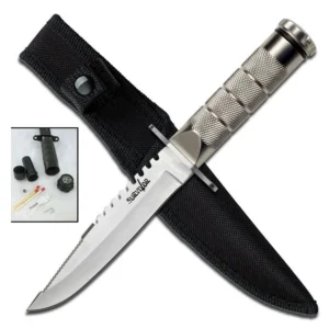 Silver Survival Fixed Blade Knife / SURVIVOR