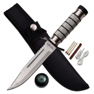Fixed Blade Knife With Compass & Survival Kit / SURVIVOR