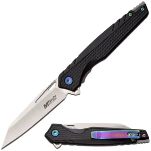 Black Textured Nylon Handle Folding Pocket Knife / MTECH USA