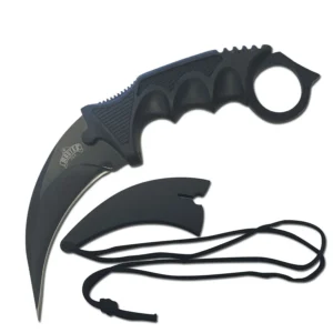 Black Stainless Steel Karambit Fixed Blade Knife / MASTER USA