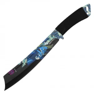 Blue Samurai Machete with Throwing Knife (2PC)